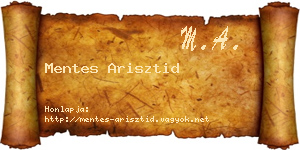 Mentes Arisztid névjegykártya
